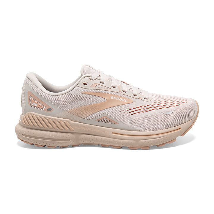 Women's Brooks Adrenaline GTS 23, Crystal Grey/Villa/White, 10 B Medium