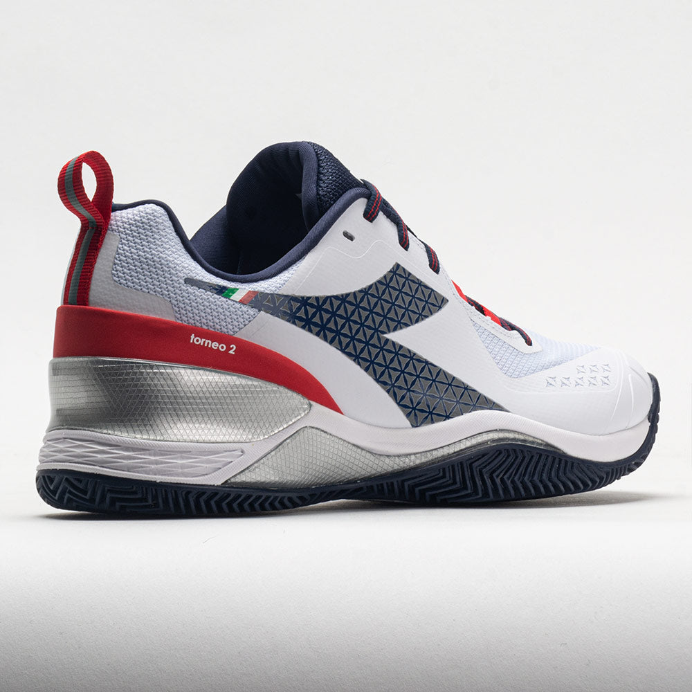 Diadora Blushield Torneo 2 Clay Men's  White/Corsair/Fiery Red