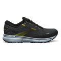 Men's Brooks Ghost 15, Black/Ballad Blue/Sulphur, 12 D Medium