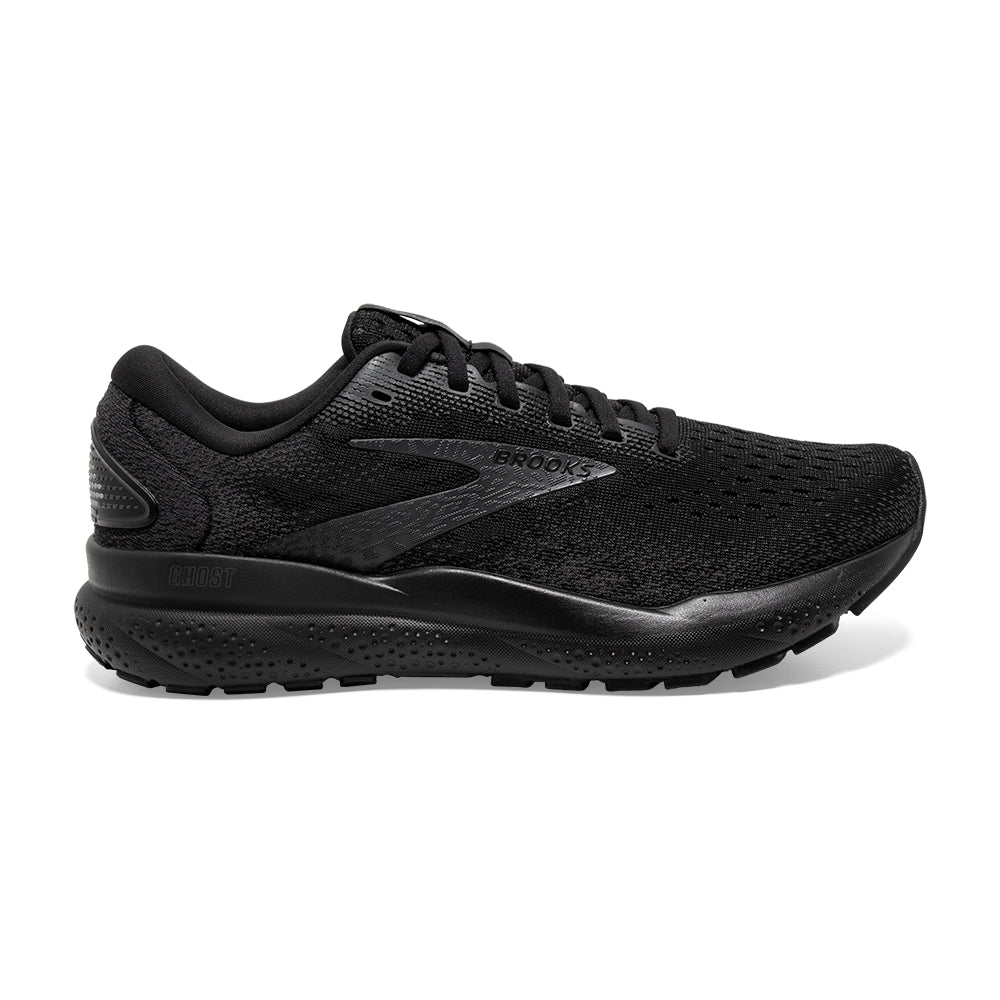 Men's Brooks Ghost 16, Black/Black/Ebony, 10 D Medium