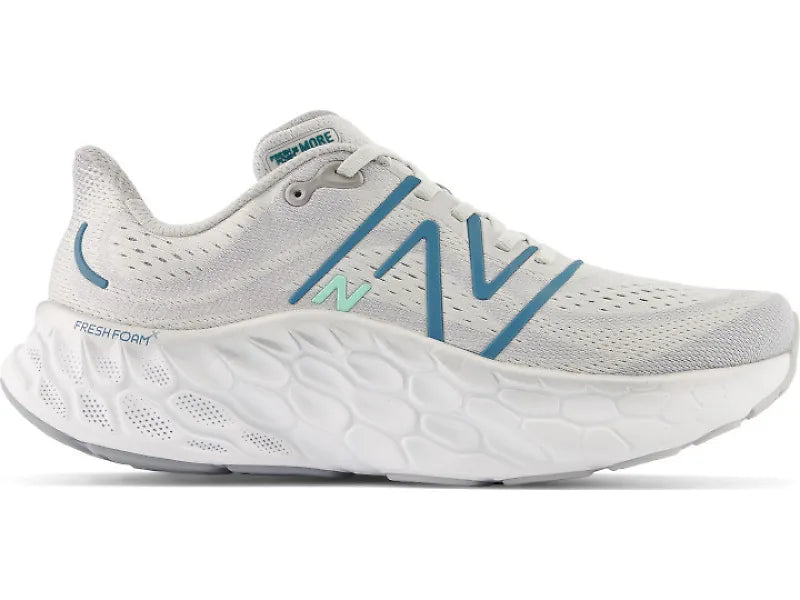 Men's New Balance Fresh Foam X More v4, Light Aluminum/Dark Moonstone, 12 2E Wide