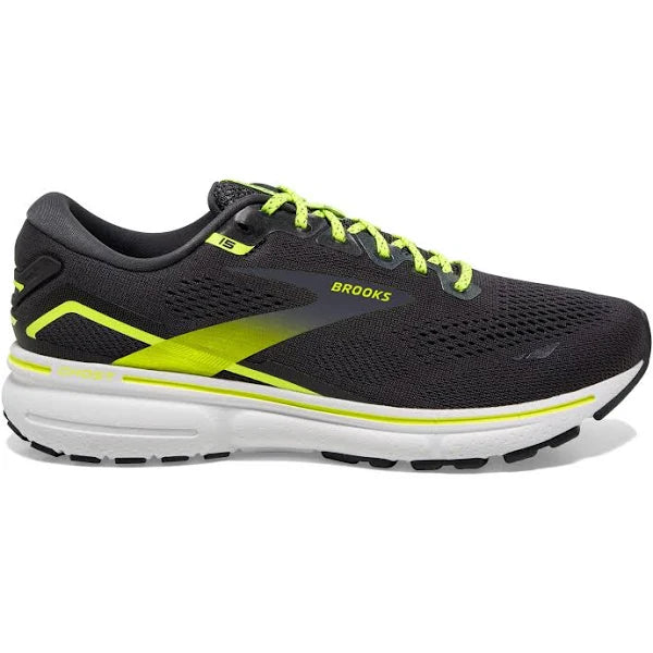 Men's Brooks Ghost 15, Ebony/White/Nightlife, 9 D Medium