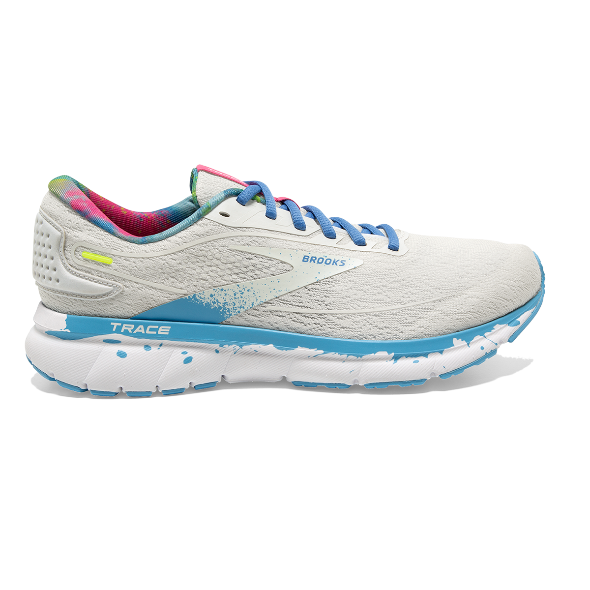 Women's Brooks Trace 2, White/Gray/Alaskan Blue, 7.5 B Medium