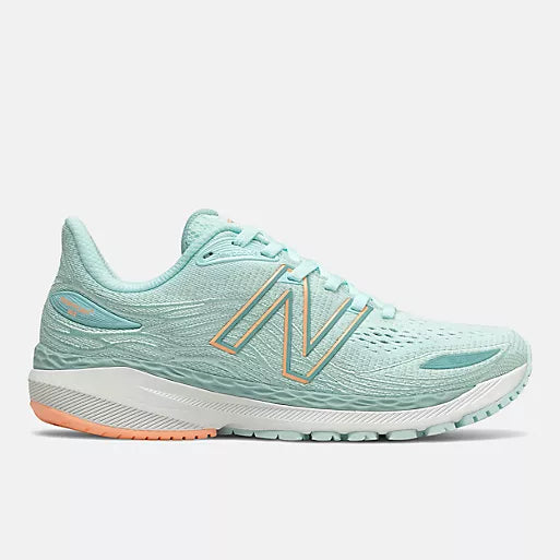 Women's New Balance Fresh Foam X 860v12, Pale Blue Chill/Light Mango, 6.5 D Wide
