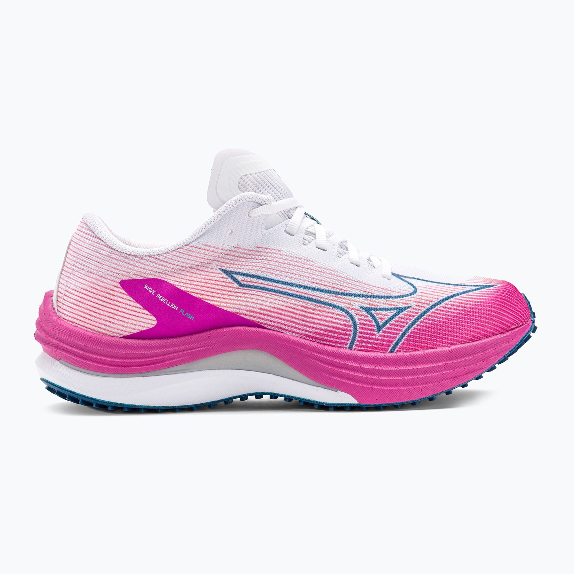 Women's Mizuno Wave Rebellion Flash, White/Silver, 9 B Medium