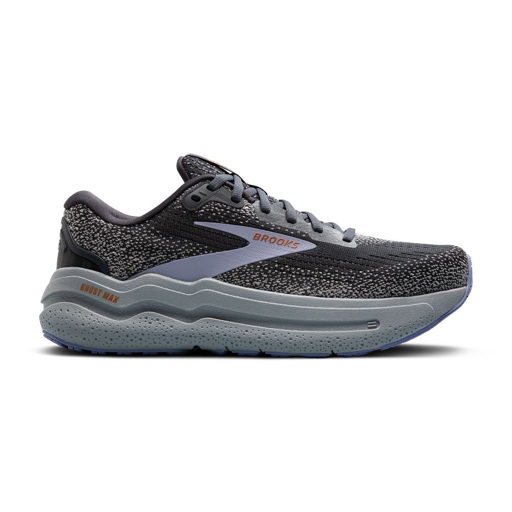 Women's Brooks Ghost Max 2, Ebony/Sweet Lavender/Alloy, 8.5 D Wide